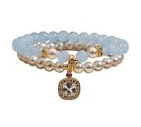 YIGZYCN Cuentas de perlas de doble capa con construcción de resina, cadena de mano versátil para ocasiones casuales y formales, joyería versátil, One Size, como se describe