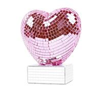 YIGZYCN Decoración multifuncional con espejo en forma de corazón para vacaciones y decoración diaria del hogar, base segura y estable, ideas de regalo, accesorio de espejo