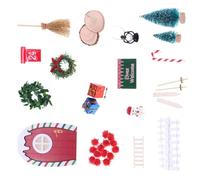 YIGZYCN Decoraciones de casas de gnomos en miniatura para festivales, 1 caja, adornos de Navidad de resina de madera fáciles de usar, diseño de almacenamiento compacto, adornos de gnomos navideños de