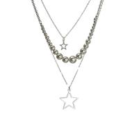 YIGZYCN Delicado collar de estrella con diamantes de imitación de moda, cadena de clavícula diseñada para mejorar cualquier atuendo, collar con colgante de estrella S para uso diario y fiesta, One