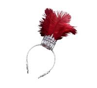 YIGZYCN Diadema de diamantes de imitación con plumas para festivales de música, fiestas de disfraces, carnavales, reuniones, eventos, disfraces, aro para el pelo para adultos