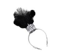 YIGZYCN Diadema de diamantes de imitación con plumas para festivales de música, fiestas de disfraces, carnavales, reuniones, eventos, disfraces, aro para el pelo para adultos
