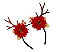YIGZYCN Diadema de flores de cuernos de Navidad, accesorios de fotos, accesorios de fiesta, cosplay, accesorios elegantes para el cabello para mujeres, niñas, adolescentes a granel