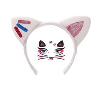 YIGZYCN Diadema hecha a mano con orejas de gato, diadema de orejas de animales, diadema para Halloween, cosplay, disfraz de gatitos, accesorios para el cabello