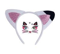 YIGZYCN Diadema hecha a mano con orejas de gato, diadema de orejas de animales, diadema para Halloween, cosplay, disfraz de gatitos, accesorios para el cabello