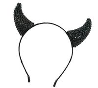 YIGZYCN Diademas de cuerno de diablo con diamantes de imitación, diadema ajustable para Halloween, accesorios de disfraz de Halloween
