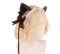YIGZYCN Diademas de gatito con lazos para cosplay, orejas de gatito, diademas blancas, maquillaje, cosplay, fiesta de cumpleaños