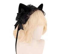 YIGZYCN Diademas de gatito con lazos para cosplay, orejas de gatito, diademas blancas, maquillaje, cosplay, fiesta de cumpleaños