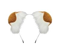YIGZYCN Diademas de orejas de perro de peluche de dibujos animados para disfraz de Halloween, festivales, juegos de rol, diadema suave para el pelo, accesorios para fiestas de disfraces, cosplay