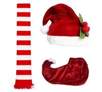 YIGZYCN Disfraz de Papá Noel de Navidad, accesorios para adultos, bufanda de cara completa, conjunto de disfraz de Papá Noel