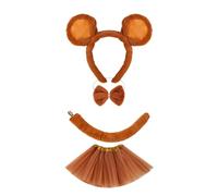 YIGZYCN Disfraz de ratón para Halloween, diadema con orejas de ratón, cola y falda, conjunto de disfraz de animal