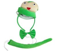 YIGZYCN Disfraz de serpiente para Halloween, conjunto de disfraz de serpiente, diadema, cola, guante y corbatín, disfraz de serpiente para niños y adultos