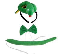 YIGZYCN Disfraz de serpiente para Halloween, conjunto de disfraz de serpiente, diadema, cola, guante y corbatín, disfraz de serpiente para niños y adultos