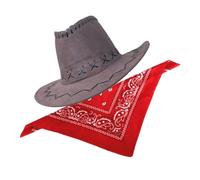 YIGZYCN Disfraz de vaquero occidental para niños y adultos, sombrero de vaquero con bandana para Halloween