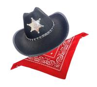 YIGZYCN Disfraz de vaquero occidental para niños y adultos, sombrero de vaquero con bandana para Halloween