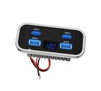 YIGZYCN Doble QC3.0 4 puertos USB Cargadores de coche voltímetro dispositivo impermeable fácil de usar para coches de 12 V 24 V camiones marinos impermeables