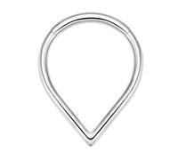 YIGZYCN Elegante aro de nariz con forma de agua, hipoalergénico, anillo de tabique, clip de acero, joyería para el cuerpo para mujeres y niñas, a prueba de oxidación, talla única, como se describe