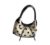 YIGZYCN Elegante bolso de hombro de piel sintética resistente al desgarro, ligero, gran capacidad, para mujer, uso diario, práctico bolso de viaje de piel sintética, negro y blanco, One Size