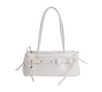 YIGZYCN Elegante bolso de mano inspirado en Corea para las axilas con correa cómoda de tela sintética suave, bolso de hombro multiusos, bolso diario para mujer, salida casual, cita, noche, ella, White