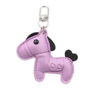 YIGZYCN Elegante cadena de cuero con patrón equino en relieve, adecuada para bolsos, llaves de coche o accesorios de moda, soporte de cuero, Morado (, Talla única
