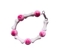 YIGZYCN Elegante cadena de mano con cuentas de hueso y corazón para mujer, longitud ajustable, joyería