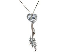 YIGZYCN Elegante collar con colgante de corazón de aleación con borlas para añadir encanto a atuendos casuales o eventos nocturnos