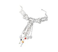 YIGZYCN Elegante collar de cadena hueca para uso diario retro ahuecado, talla única, como se describe, como se describe