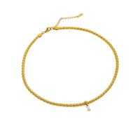 YIGZYCN Elegante collar de circonita colorida para mujer, gargantilla de cadena ajustable, accesorio resistente a la oxidación