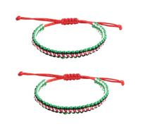 YIGZYCN Elegante pulsera de bandera palestina hecha a mano con cuerda de cuerda