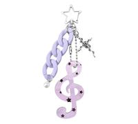 YIGZYCN Encantador colgante para bolso, mochila, decoración de bolso, llavero de coche, nota musical, bolso de mano, accesorios, colgante, Purple