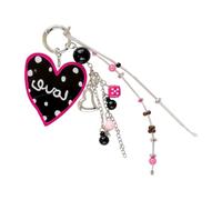 YIGZYCN Encantadores dijes para bolso, mochila, decoración de bolso, llavero de coche, dije de corazón con cuentas, accesorios para llaves de coche