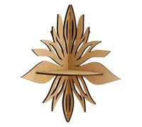 YIGZYCN Estante de esquina flotante montado en la pared con patrón floral, organizadores de almacenamiento decorativos de madera para decoración de sala de estar y dormitorio