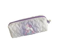 YIGZYCN Estuche acolchado de gran capacidad, organizador de bolígrafos, de poliéster, con cremallera, bolsa de cosméticos para viajes, para la escuela, estuche acolchado, Purple, Mass Beauty