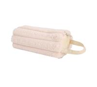 YIGZYCN Estuche de felpa de gran capacidad con asa, compartimento espacioso, portátil, para lápices, estudiantes, adolescentes, mujeres, organizador de bolígrafos de gran capacidad, beige, Mass Beauty