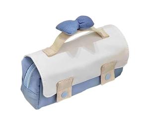 YIGZYCN Estuche portátil multicapa para bolígrafos con cierre de cremallera, para estudiantes y estuches de viaje para la escuela, azul claro, Mass Beauty