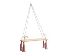 YIGZYCN Farmhouses - Estante colgante con borlas tejidas y cuentas de madera, macramé, estante flotante para exhibición de plantas, exhibición de plantas de interior
