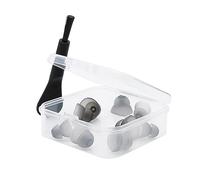 YIGZYCN Funda para audífonos a prueba de polvo con almohadillas de silicona y cepillo de limpieza, organizador de almacenamiento portátil transparente para dispositivos auditivos con sello higiénico