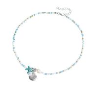 YIGZYCN Gargantilla de cuentas de moda, collar con colgante de estrellas de mar, adorno, elegante cadena de cuello con cuentas, accesorio único