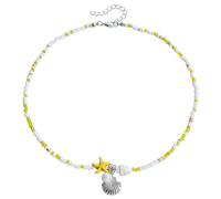 YIGZYCN Gargantilla de cuentas de moda, collar con colgante de estrellas de mar, adorno, elegante cadena de cuello con cuentas, accesorio único