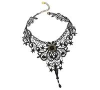 YIGZYCN Gargantilla gótica de encaje con cristal para fiesta de Halloween, disfraz de vampiros, encaje