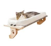 YIGZYCN Hamaca de felpa cálida para colgar en la cama, ventana extraíble, tela lavable, marco de madera y metal, ahorro de espacio, hamaca estable portátil