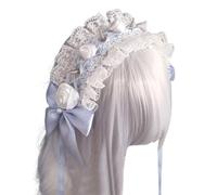 YIGZYCN Hamdmade - Diadema de encaje con lazo para el pelo, accesorio para fiestas, cosplay, festivales, discotecas, salas de estar