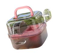 YIGZYCN Jaula para hámster para mascotas, casa de viaje con gran espacio y diseño transparente, rueda de ejercicio para animales pequeños, uso al aire libre, jaula de viaje para mascotas pequeñas
