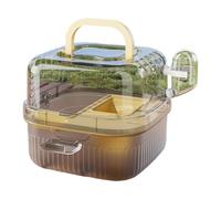 YIGZYCN Jaula para hámster para mascotas, casa de viaje con gran espacio y diseño transparente, rueda de ejercicio para animales pequeños, uso al aire libre, jaula de viaje para mascotas pequeñas