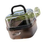 YIGZYCN Jaula para hámster para mascotas, casa de viaje con gran espacio y diseño transparente, rueda de ejercicio para animales pequeños, uso al aire libre, jaula de viaje para mascotas pequeñas