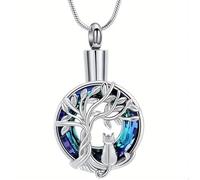 YIGZYCN Joya para recordar mascotas con compartimento secreto, colgante redondo para recuerdos de cabello, joyería de cremación para mascotas