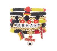 YIGZYCN Juego con dije "I Love Soccer y cuentas de corazón para el día del partido de fútbol, joyería para fanáticos del fútbol, One Size, como se describe