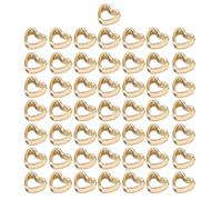YIGZYCN Juego de 50 cuentas espaciadoras de corazón con forma de corazón hueco de melocotón, conectores espaciadores CCB para joyería