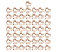 YIGZYCN Juego de 50 cuentas espaciadoras de corazón con forma de corazón hueco de melocotón, conectores espaciadores CCB para joyería
