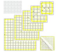 YIGZYCN Juego de 6 reglas de costura profesionales de acrílico transparente, plantillas de retazos, herramienta de medición para cortar tela, costura acrílica transparente